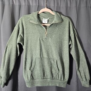 Forest Green Women, Men's Half-Zip Sweater
